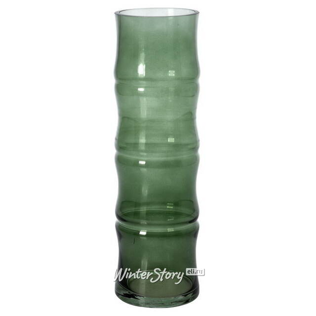 Стеклянная ваза Bambu 32*10 см изумрудная Koopman