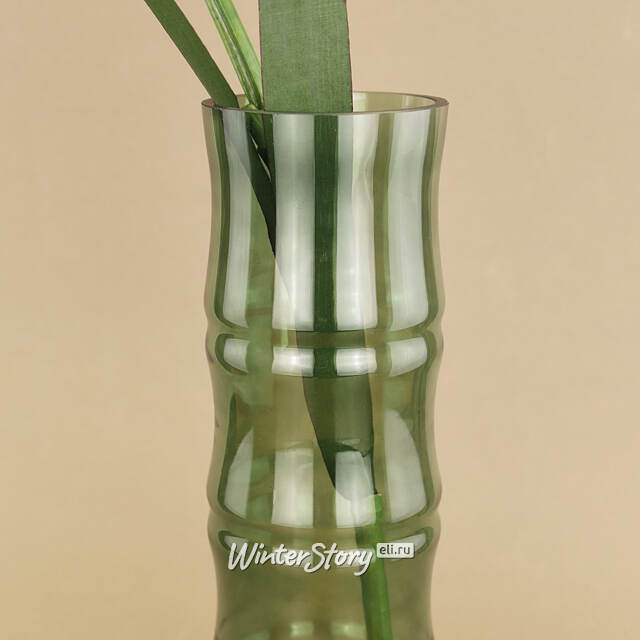 Стеклянная ваза Bambu 32*10 см изумрудная Koopman