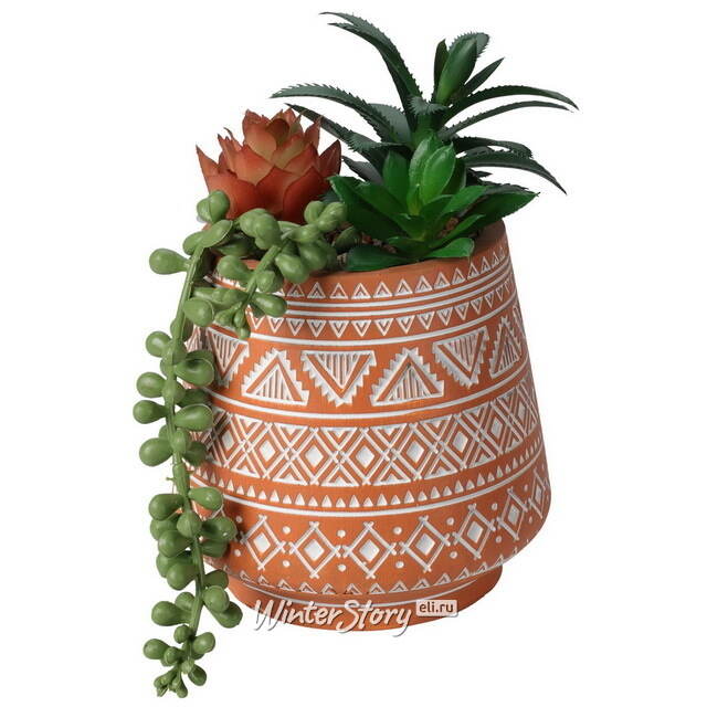 Искусственное растение горшке Альенто - Каланхое 15*10 см  Koopman