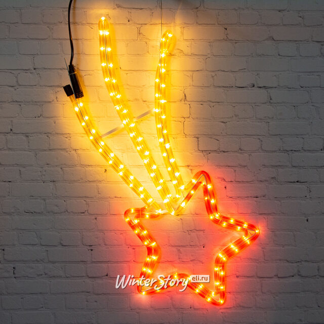 Светящееся панно Звезда падающая 60*33 см, желтые/красные LED, IP44 Snowhouse