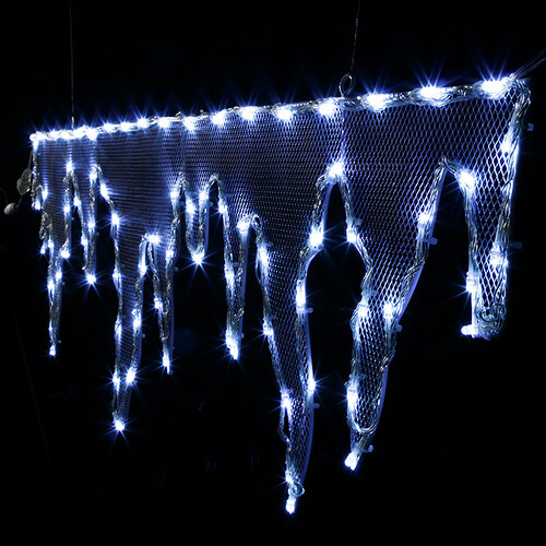 Светодиодная бахрома Сосульки 1*0.33 м, 78 холодных LED ламп, соединяемая, IP44 Snowhouse