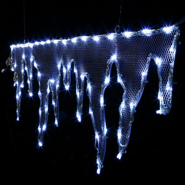 Светодиодная бахрома Сосульки 1*0.33 м, 78 холодных LED ламп, соединяемая, IP44 Snowhouse (Сноухаус)