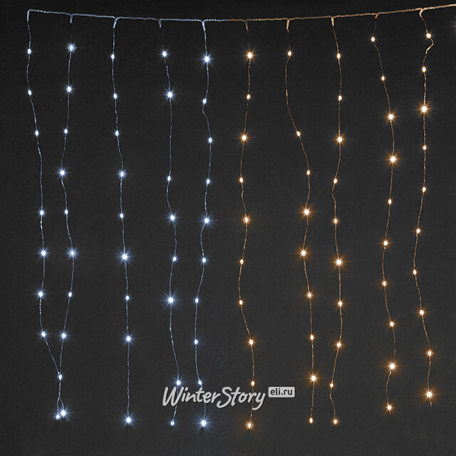 Гирлянда Штора 3*2.7 м, 300 теплых/холодных белых микро LED ламп, пульт управления, IP20 Snowhouse