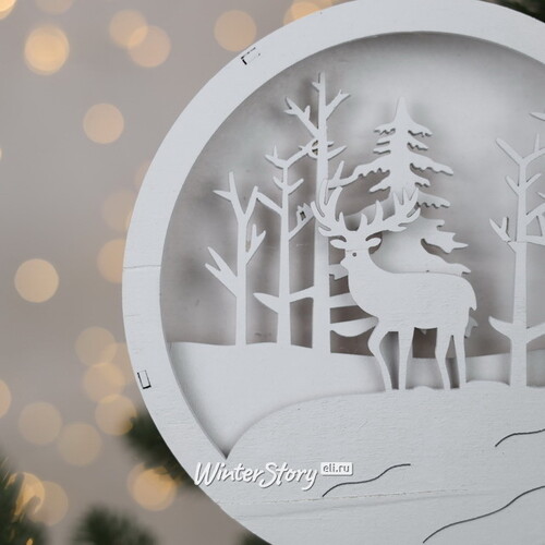 Декоративный светильник White Forest - Олень Джонатан 14 см, на батарейках Kaemingk