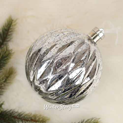 Светящийся шар Космо Silver 15 см, 10 теплых белых LED ламп, на батарейках Peha
