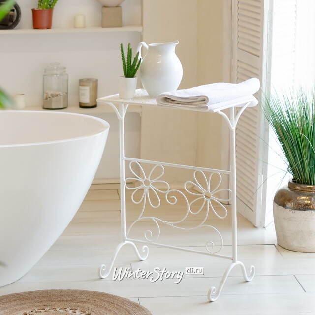 Металлическая этажерка для цветов Фиори Бьянко 71*59*30 см Kaemingk