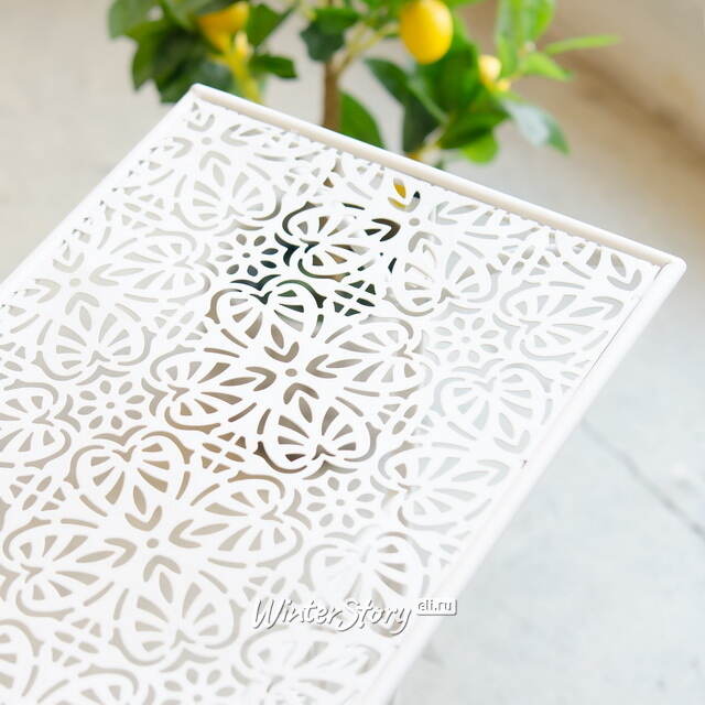 Металлическая этажерка для цветов Фиори Бьянко 71*59*30 см Kaemingk