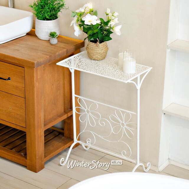 Металлическая этажерка для цветов Фиори Бьянко 71*59*30 см Kaemingk