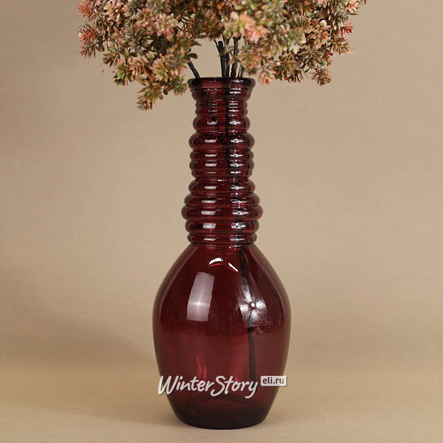 Стеклянная ваза Леди Батори 30 см, малиновая Edelman