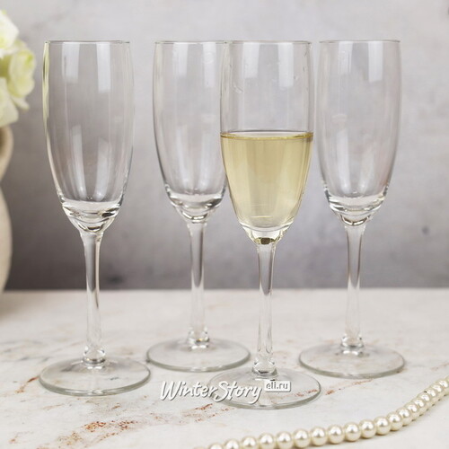 Набор бокалов для шампанского Moscato 4 шт, 180 мл, стекло Koopman