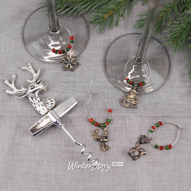 Штопор для вина с маркерами для бокалов Deers Style 5 шт Kaemingk