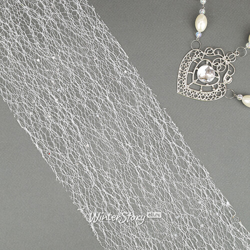 Декоративная лента с блестками Meteora - Dao 270*13 см белая Kaemingk