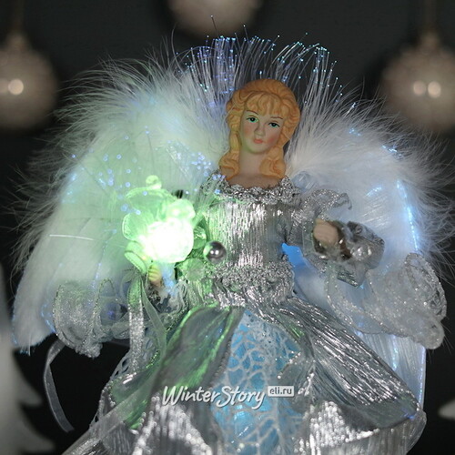 Светящаяся фигура Ангел Камелия 30 см, с разноцветной подсветкой Kurts Adler