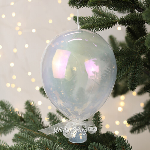 Подвесной светильник Воздушный Шар Жирардо 20 см, теплые белые LED лампы, стекло, на батарейках Peha