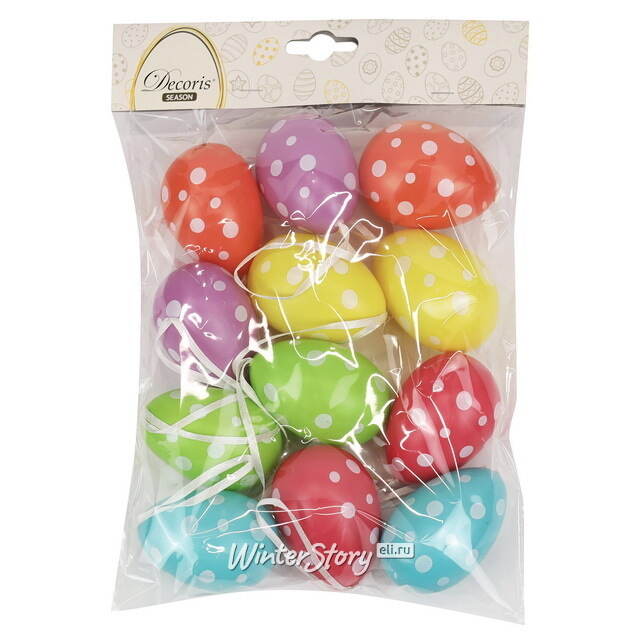 Пасхальные украшения Яйца Easter Сonfetti 6 см, 12 шт, подвеска Kaemingk
