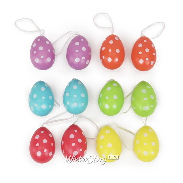 Пасхальные украшения Яйца Easter Сonfetti 6 см, 12 шт, подвеска Kaemingk