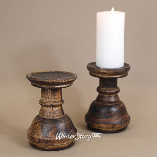 Деревянный подсвечник для 1 свечи Трислейф 14 см Koopman