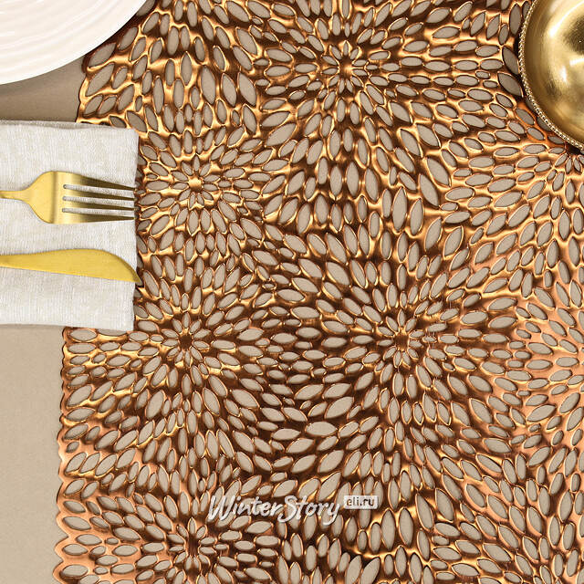 Дорожка для стола Джиневра 90*35 см медная Koopman