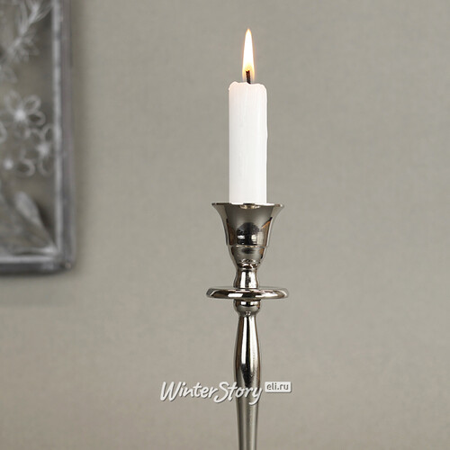 Подсвечник для одной свечи Castel del Monte 20 см, серебряный Kaemingk