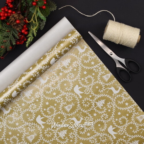 Бумага для подарков Magic Christmas: Голубкина Нежность 200*70 см Kaemingk
