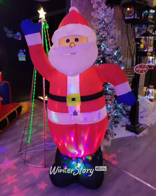 Надувная фигура Добрый Санта Клаус 180 см с подсветкой, IP44 Peha