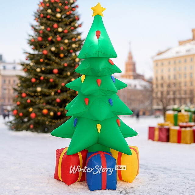 Надувная фигура Нарядная Елка с подарками 210 см с подсветкой Peha