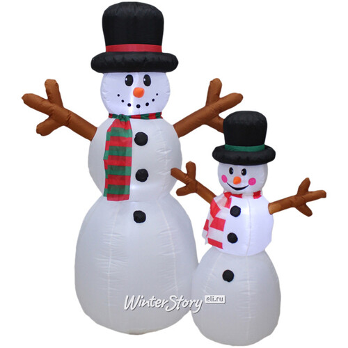Надувная фигура Добродушные снеговички Отис и Квентин 180 см с подсветкой Peha