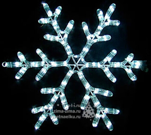 Снежинка светодиодная, уличная, 46x51cm, холодный белый, IP44 Ели Пенери