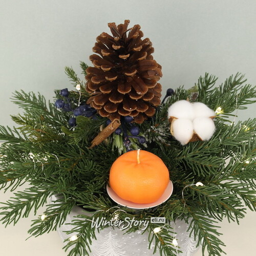 Новогодняя ароматическая свеча Мандарин 5 см Омский Свечной