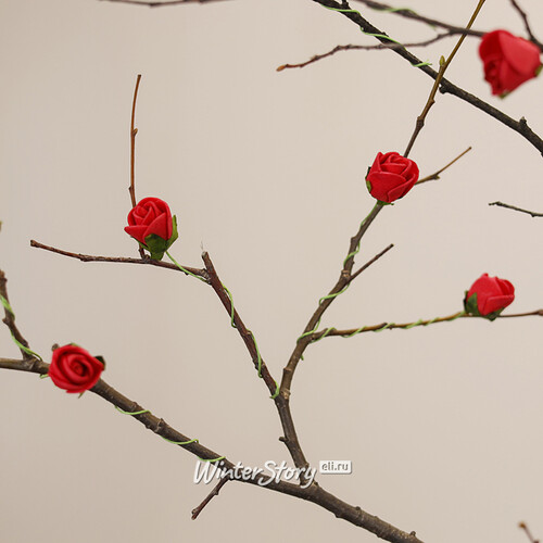 Искусственные розы для декора Lallita 10 см, 12 шт, алые Ideas4Seasons