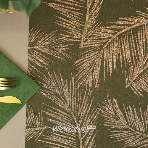 Ткань для декорирования Золотистый Оазис 35*200 см зелёный Kaemingk