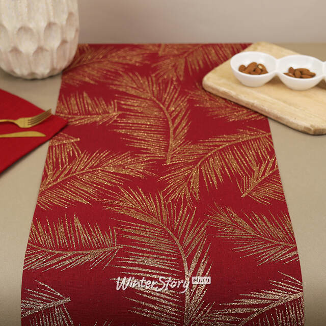 Ткань для декорирования Золотистый Оазис 35*200 см томный бургунди Kaemingk