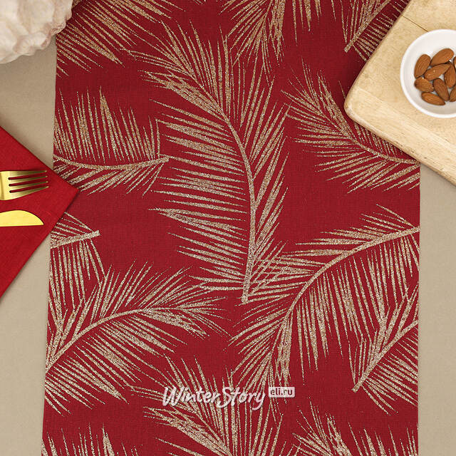 Ткань для декорирования Золотистый Оазис 35*200 см томный бургунди Kaemingk