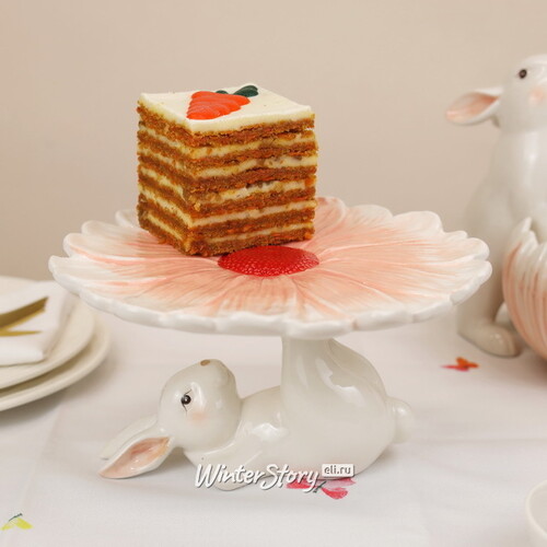 Тортовница Пасхальный Кролик - Rose Bunny 20 см Kaemingk