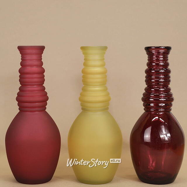 Стеклянная ваза Леди Батори 30 см, малиновая Edelman