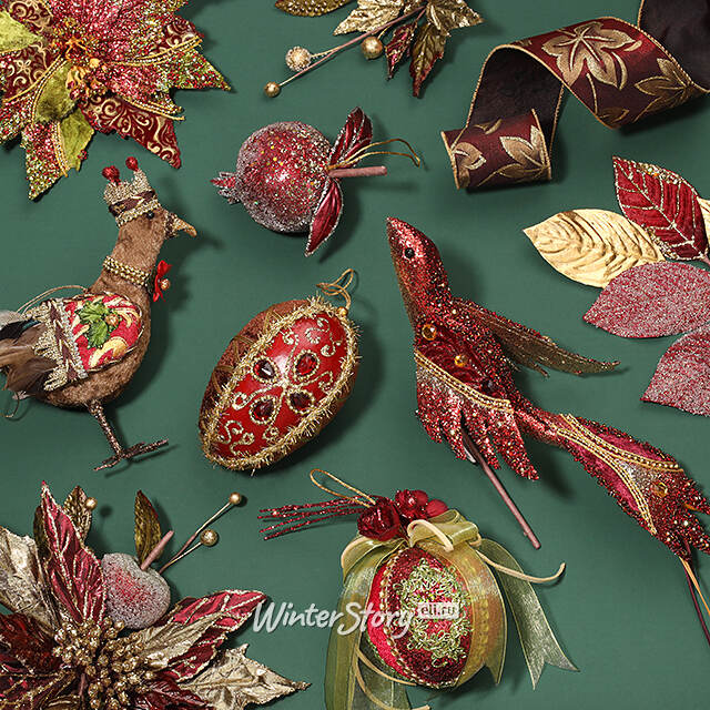 Искусственная пуансеттия Донна 20 см, клипса Winter Deco