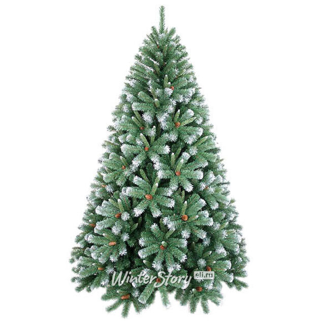 Искусственная елка Империал заснеженная с шишками 213 см, ПВХ Ели Пенери