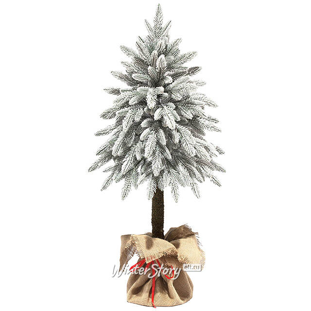 Искусственная елка на ножке Иветта заснеженная 110 см, ЛИТАЯ 100% ElkaDe