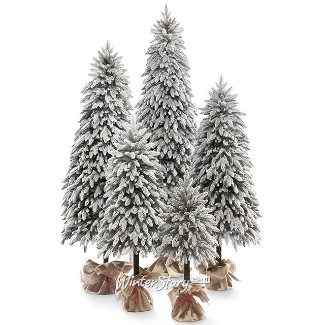 Искусственная елка на ножке Иветта заснеженная 180 см, ЛИТАЯ 100% ElkaDe