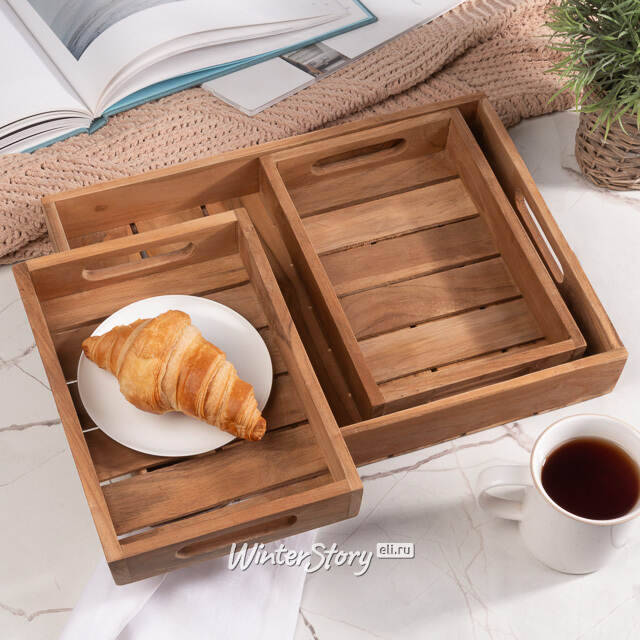 Набор деревянных подносов Тектона 26-39 см, 3 шт Koopman