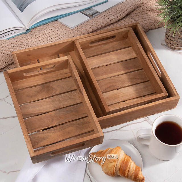 Набор деревянных подносов Тектона 26-39 см, 3 шт Koopman