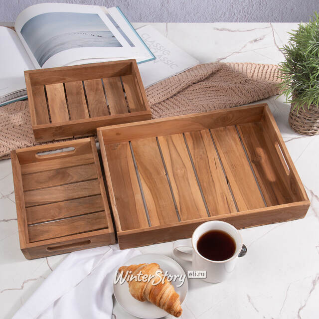 Набор деревянных подносов Тектона 26-39 см, 3 шт Koopman