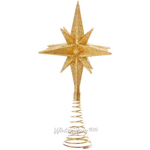 Елочная верхушка Estrella de Diamante 22 см золотая Kurts Adler