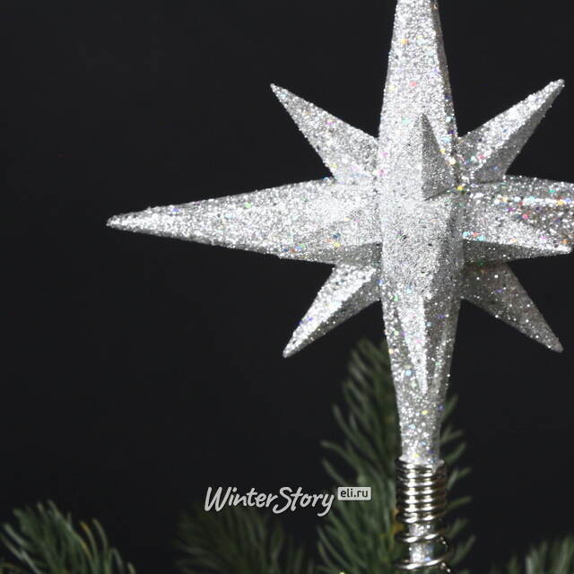 Елочная верхушка Estrella de Diamante 22 см серебряная Kurts Adler (Куртс Адлер)