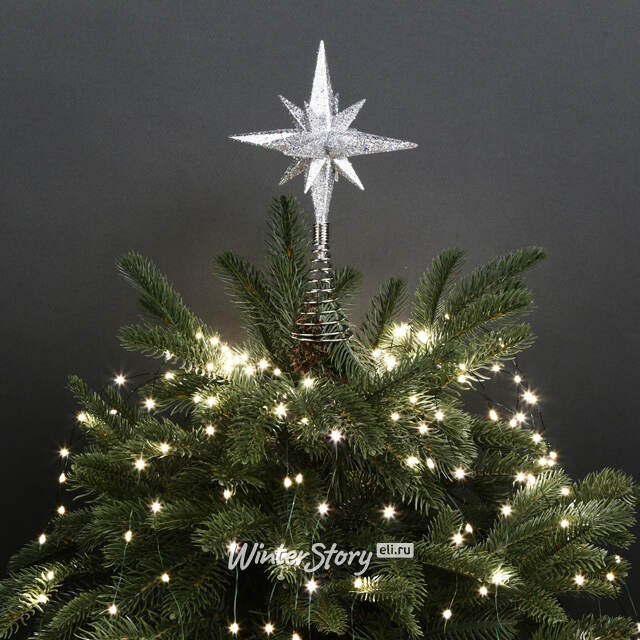 Елочная верхушка Estrella de Diamante 22 см серебряная Kurts Adler (Куртс Адлер)