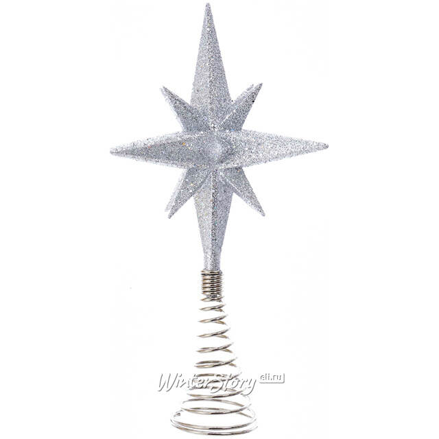 Елочная верхушка Estrella de Diamante 22 см серебряная Kurts Adler (Куртс Адлер)