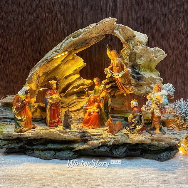 Рождественский вертеп - композиция Поклонение Волхвов Младенцу Иисусу 42*23 см, уцененный Kurts Adler