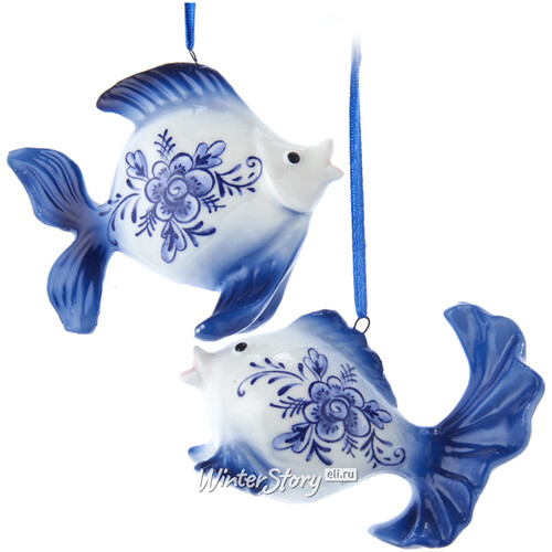 Елочная игрушка Рыбка из Делфта Арман 9 см, подвеска Kurts Adler