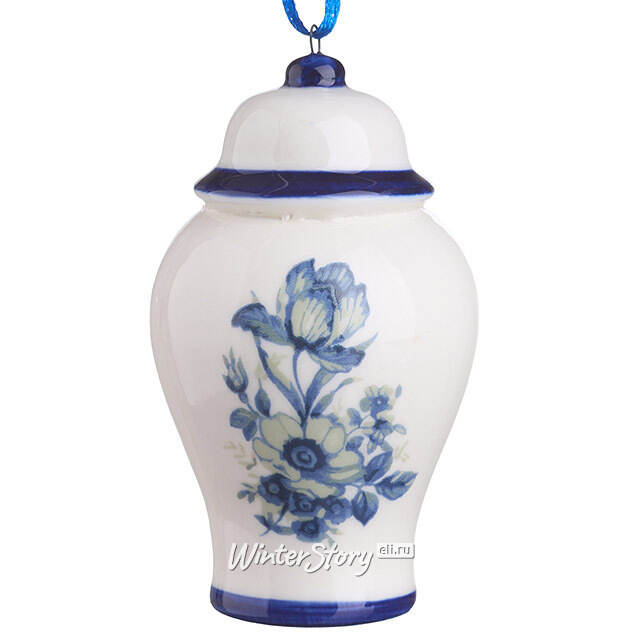 Елочная игрушка из фарфора Ваза Apulum 9 см, подвеска Kurts Adler