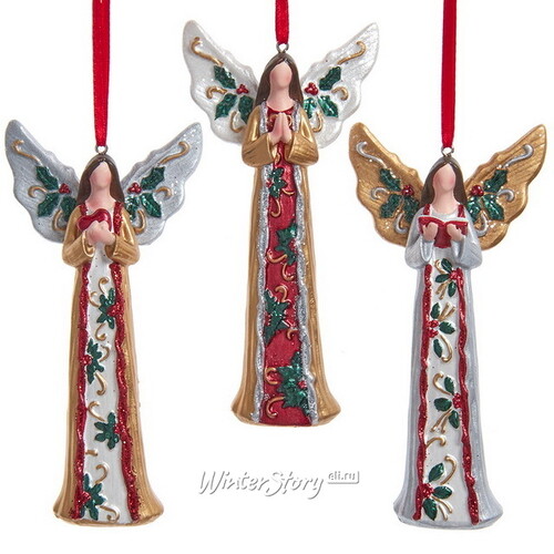Елочная игрушка Ангел - White Wings 12 см, подвеска Kurts Adler